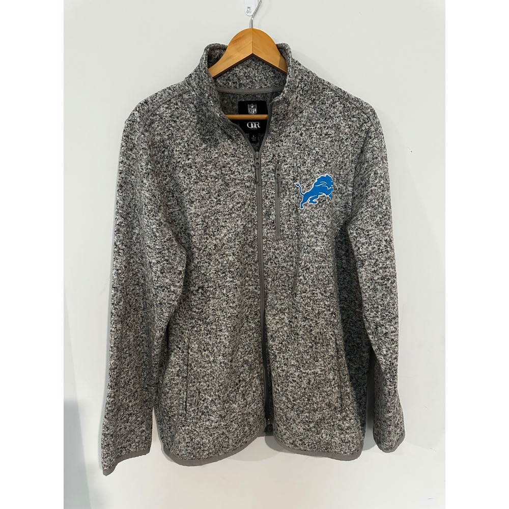 NFL Darius Rucker Detroit Lions Gray Heather Full Zip Fleece Jacket Mens Large